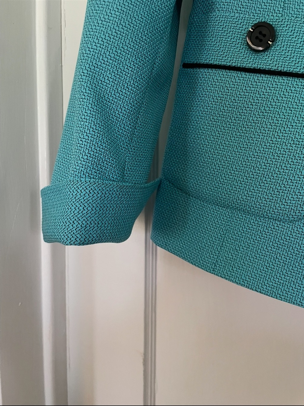 Vintage Evan-Picone Teal Notch Collar Blazer - Picture 11 of 14
